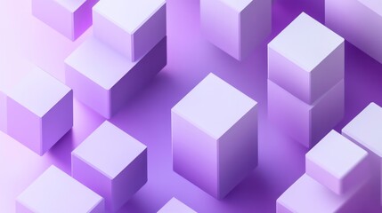 Abstract Purple Cube Arrangement