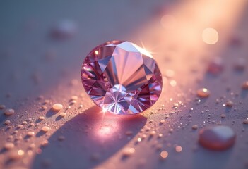 Fototapeta premium a sparkling sheen on a gemstone, capturing light in various angles, showcasing its cut and clarity through dazzling reflections create with ai