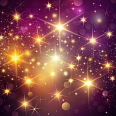Festive background of gold stars, bokeh. Space for text. Emotions of joy, happiness