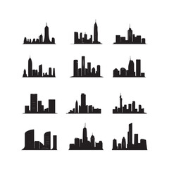 Fototapeta premium vector of black City Skyline Silhouette