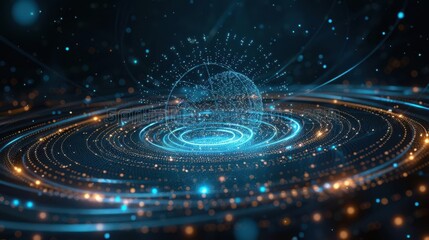 Abstract cosmic swirls with star clusters, space background, interstellar beauty