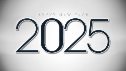 Happy New Year 2025 celebration, festive design on a white isolated background.