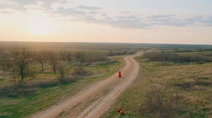 A family photo session at sunset dressed in spooky Halloween costumes