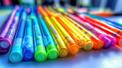 Colorful Markers and Notepad on a Desk