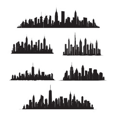 Fototapeta premium vector of black City Skyline Silhouette