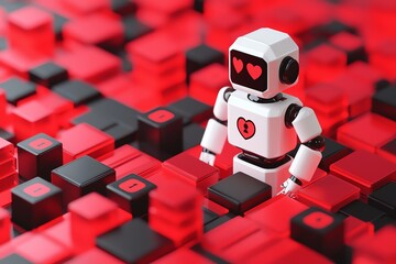 AI algorithm managing donations, donor data protected by privacy icons, 3D illustration