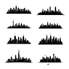 Obraz premium vector of black City Skyline Silhouette