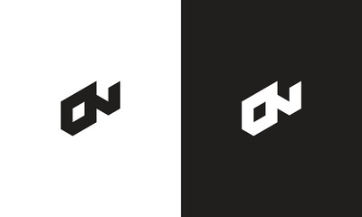 ON logo, monogram unique logo, black and white logo, premium elegant logo, letter ON Vector
