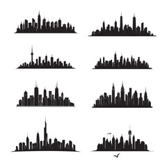 Fototapeta premium vector of black City Skyline Silhouette