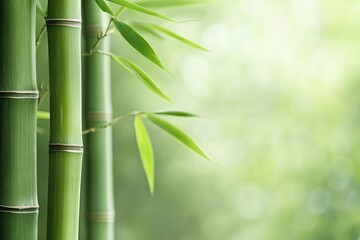 Close-up of bamboo stalks with rich green tones in a tropical setting