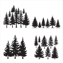 evergreen trees silhouette