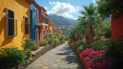 Fototapeta premium December in Gran Canaria featuring mild temperatures and festive celebrations on the island