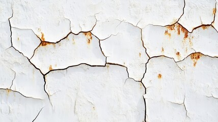 Obraz premium Cracked dry steel with flaky surface, deep cracks filled with rust, high detail, sharp close-up