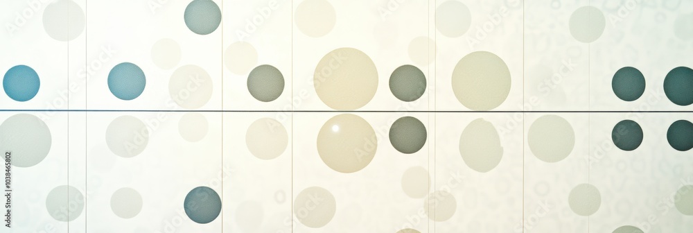 Fototapete Large and small circles are scattered across a diagonal line grid, creating an intriguing and harmonious abstract geometric pattern. Generative AI