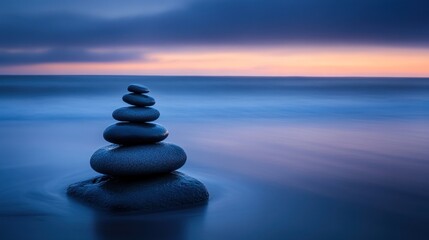 Zen Stones on the Shore