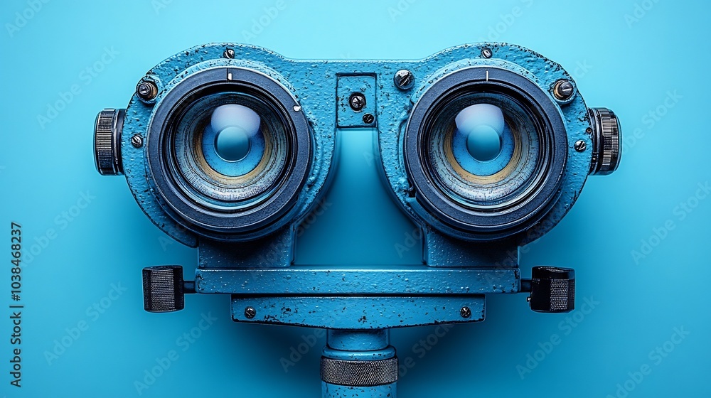 Poster phoropter machine used eyesight testing set on a minimalistic background representing ophthalmology 