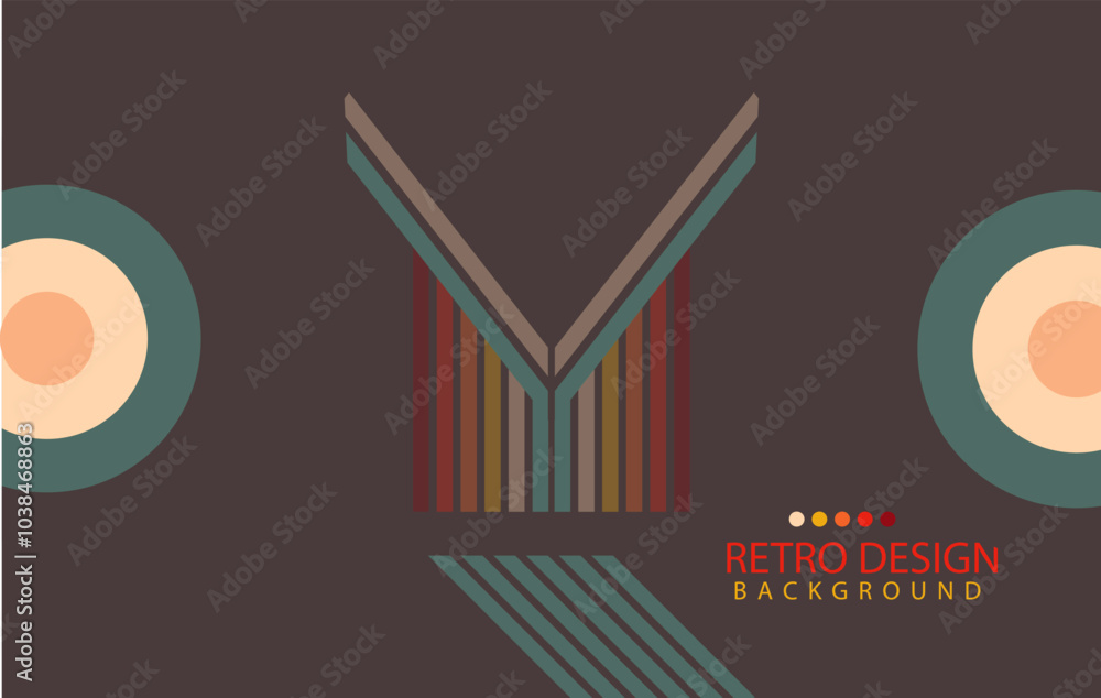 Poster abstract geometric retro background with diagonal lines and shapes. vector illustration