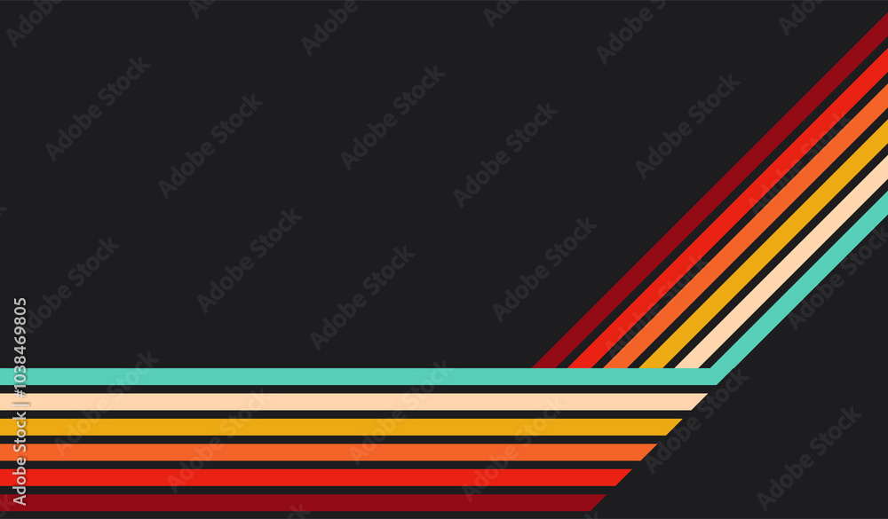 Poster abstract geometric retro background with diagonal lines and shapes. vector illustration