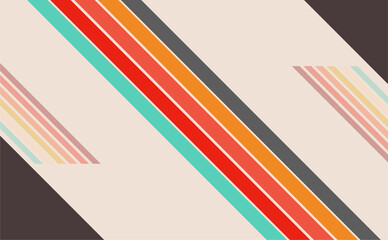 Abstract  geometric retro background with diagonal lines and shapes. Vector illustration