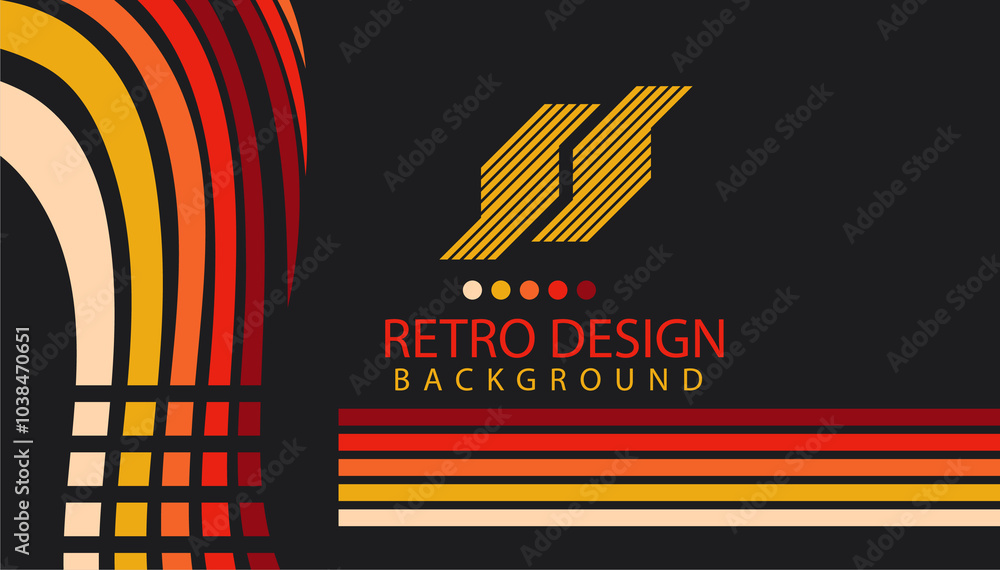Poster abstract geometric retro background with diagonal lines and shapes. vector illustration