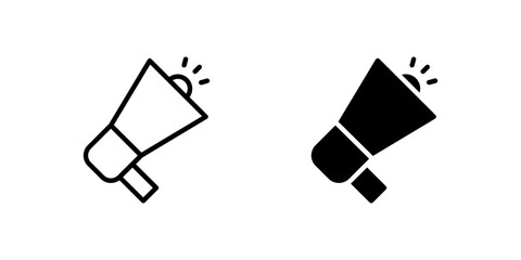 Icon of a megaphone, symbolizing advertising, promotions, and marketing in retail.