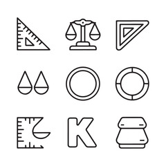 Measurement and Geometry Icon Set  Minimalist Line Art Vector Illustrations