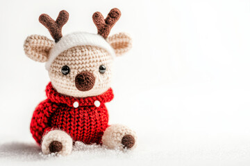 Christmas Reindeer Figure on Plain White
