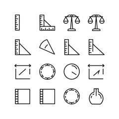 Measurement and Geometry Icon Set  Minimalist Line Art Vector Illustrations