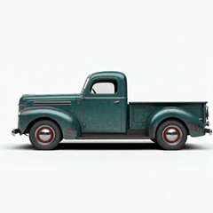 Fototapeta premium 1940s pickup truck isolated on white background, side view