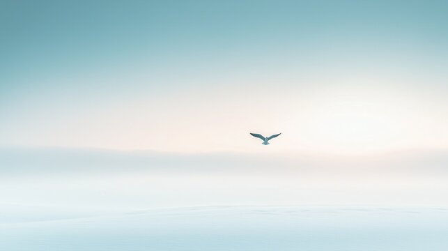 Vogel &uuml;ber schneebedeckter Landschaft
