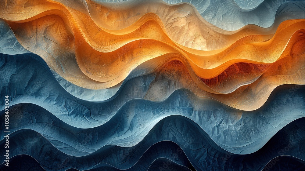 Poster abstract waves of color and texture create a dynamic visual flow.