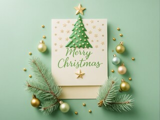 Christmas card with Christmas tree toys, Christmas background