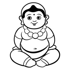 Chubby art of baby Krishna vector