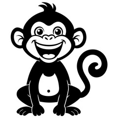 Cheerful Cartoon Monkey