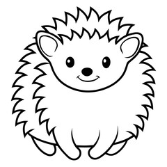 Cheerful hedgehog  vector illustration