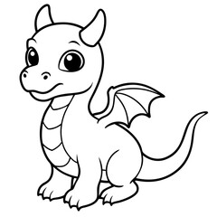 Adorable Baby Dragon Vector Illustration