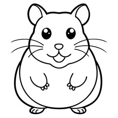 Hamsterin cartoon, line art