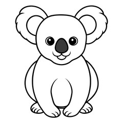 Cute koala line art