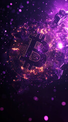 Bitcoin Logo with Bright Sparks and High Resolution