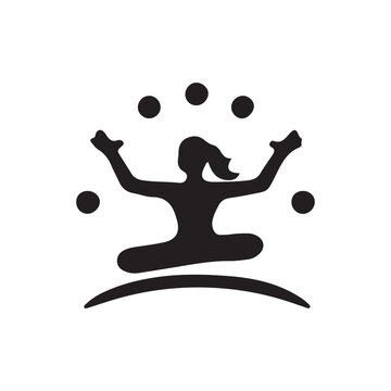 recommend clip art: create a yoga logo icon silhouette vector style with White background, meditation yoga silhouette vector logo icon