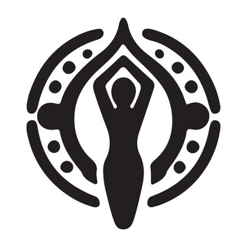 recommend clip art: create a yoga logo icon silhouette vector style with White background, meditation yoga silhouette vector logo icon