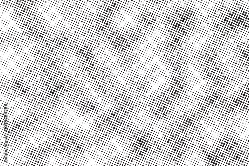 Poster Grunge halftone background with dots. Retro grunge overlay halftone dot pixel pattern. Dotted texture and digital technology background in pop art comic style. Vector illustrations.
