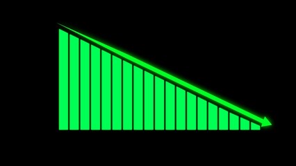 Financial decrease statistic graphic symbol. Financial losses chart. Vector illustration. graph chart.