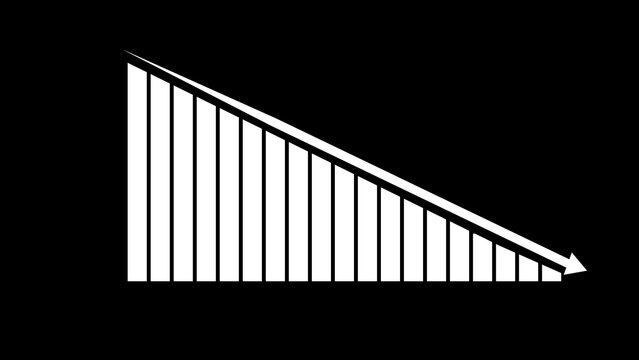 Financial decrease statistic graphic symbol. Financial losses chart. Vector illustration. graph chart.