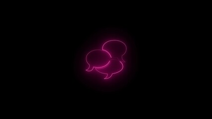 neon speech bubbles, isolated on transparent background, vector illustration.. 4k
