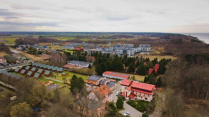 Aerial view of Gaski, Zachodniopomorskie, Poland.