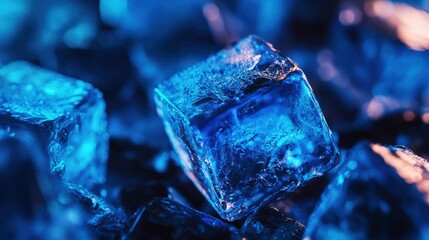 Glowing blue ice cubes