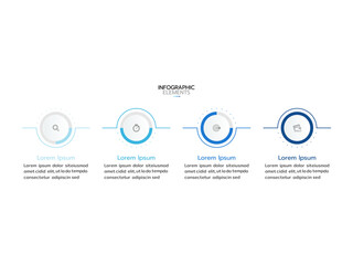 Timeline infographic template. 4-step timeline infographics template. presentation graph. Business concept with 4 options, vector illustration.