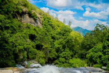 waterfall in the mountains