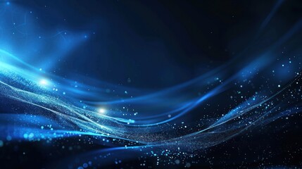 Fototapeta premium Abstract Blue Waves and Lights